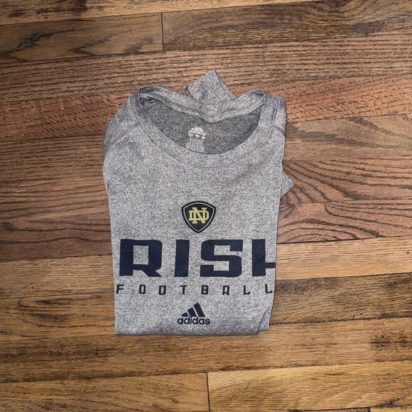 Notre Dame Irish Football - Issued Gear - Men's Medium Climalite T Shirt - Gray - Picture 6 of 6